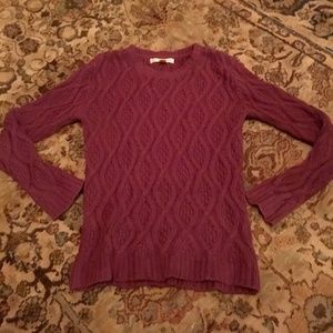 Cozy Maroon Diamond-Knit Sweater